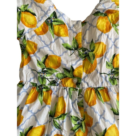 Janie and Jack Primrose Puff Sleeve Lemon Print Cotton Dress Size 3 Girls - Picture 8 of 9